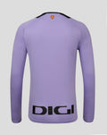 Back view of lavender Athletic Club third long sleeve shirt with crest at the upper back near the collar and large DIGI text at the hem