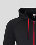 Athletic Club Bilbao black fleece hoodie with red drawstrings and crest on chest
