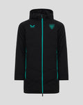 Athletic Club Pro Players Bench Jacket in black with teal zip and club crest on the chest.