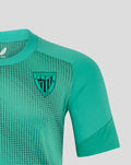 Teal Elite Players training short sleeve drill tee with a dotted pattern and club crest on the chest