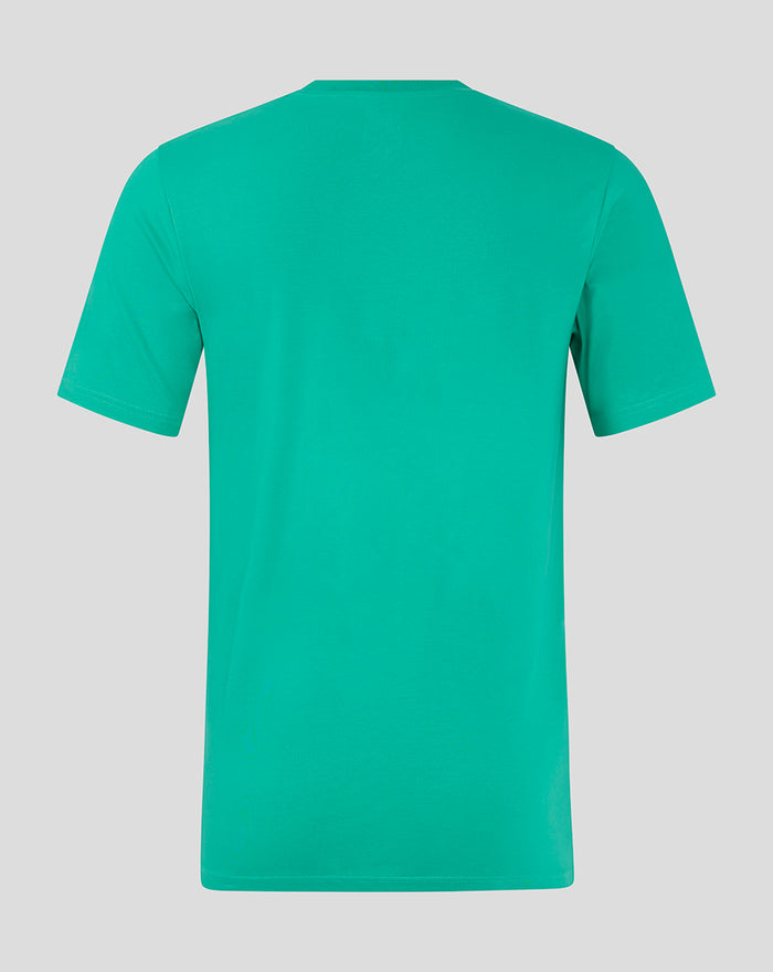 Back view of teal green PRO PLAYERS tee with short sleeves