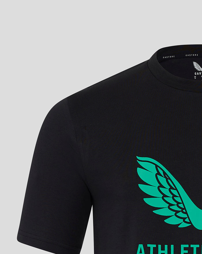 Black men's 24/25 Pro Coaches Lock Up Logo Tee with teal wing graphic on chest.