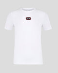 White ATHLETIC CLUB COTTON TEE with small red-bordered chest patch featuring club emblem and Castore logo.