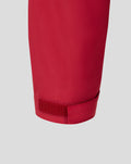 Red jacket sleeve cuff with Velcro closure strap
