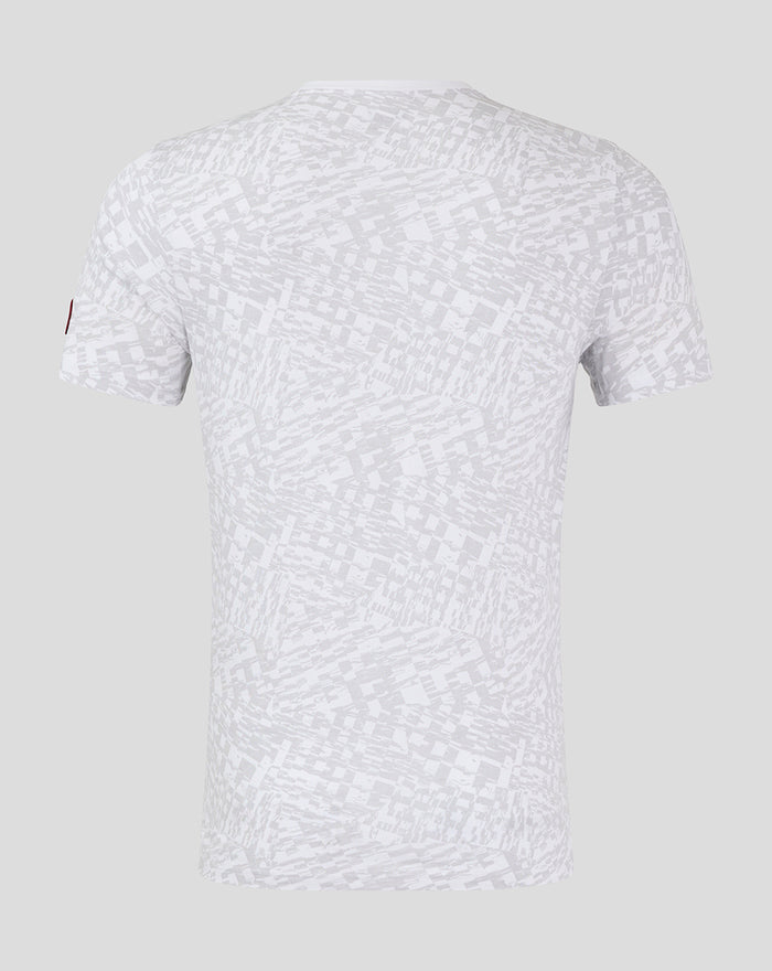 Back view of a grey and white patterned Athletic Club Cotton Tee