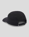 Back view of black Club Cap Dual Castore with adjustable strap and stitched panels