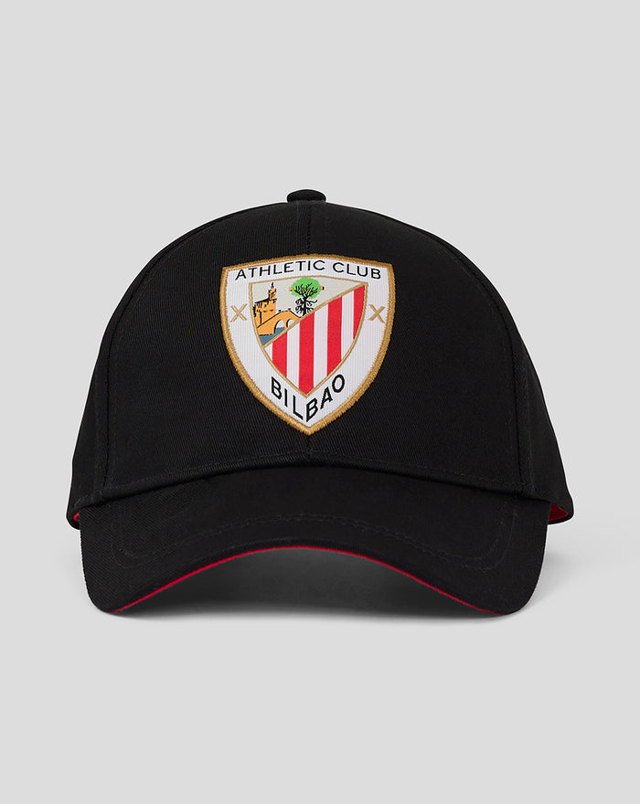 Black baseball cap with Athletic Club Bilbao crest patch on front