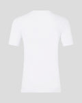 Back view of a plain white Athletic Club stadium tee