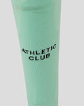 Mint green Athletic Club third footless sock close up with calf branding.