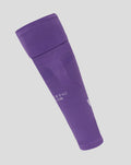 Purple Athletic Club third goalkeeper footless sock close up showing cushioned heel and white branding along the shin