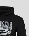 Partial view of black hoodie with bold ATHLETIC CLUB graphic across the chest